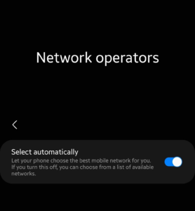 Samsung eSIM setting Network Operators