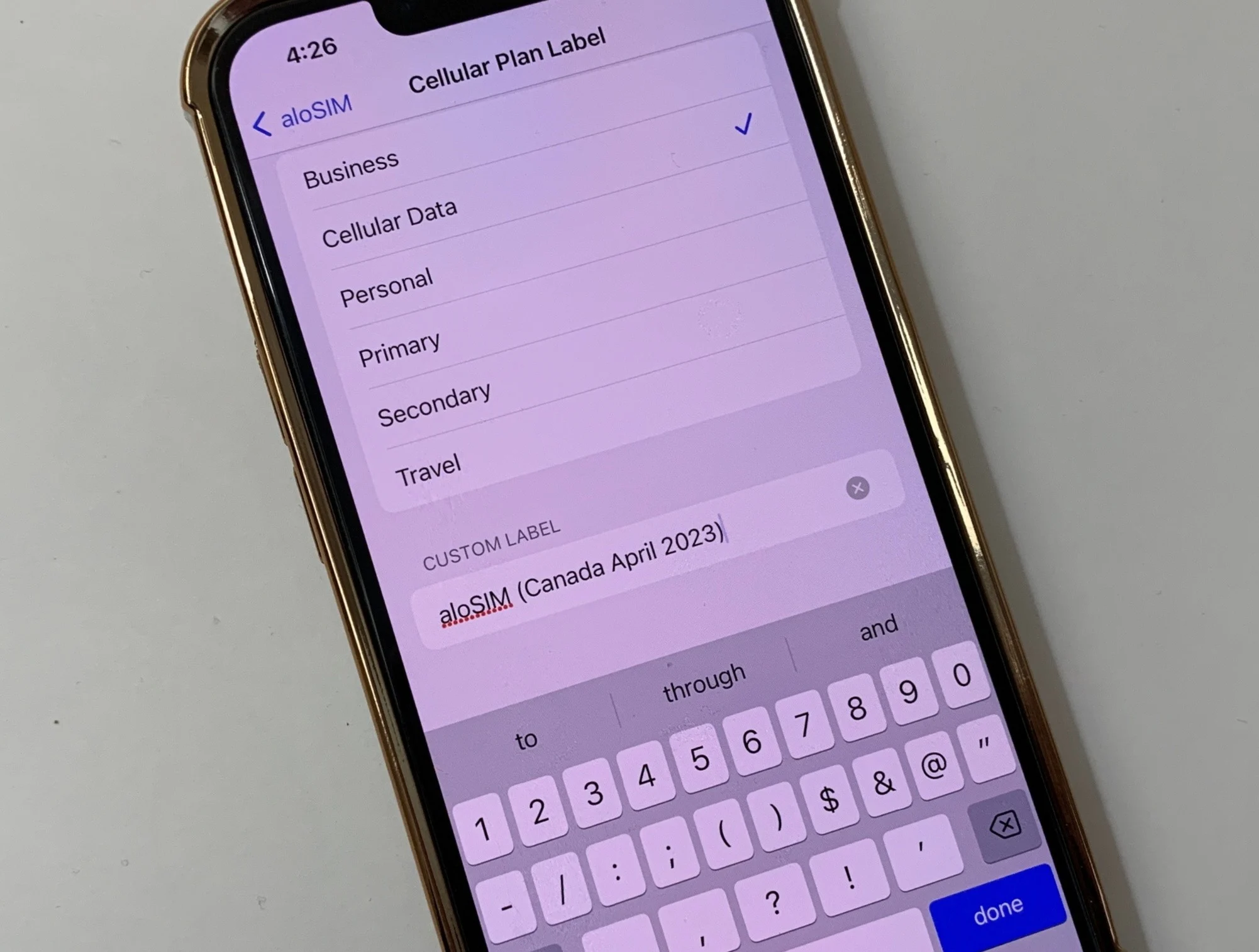 Rename your eSIM with Cellular Plan Label