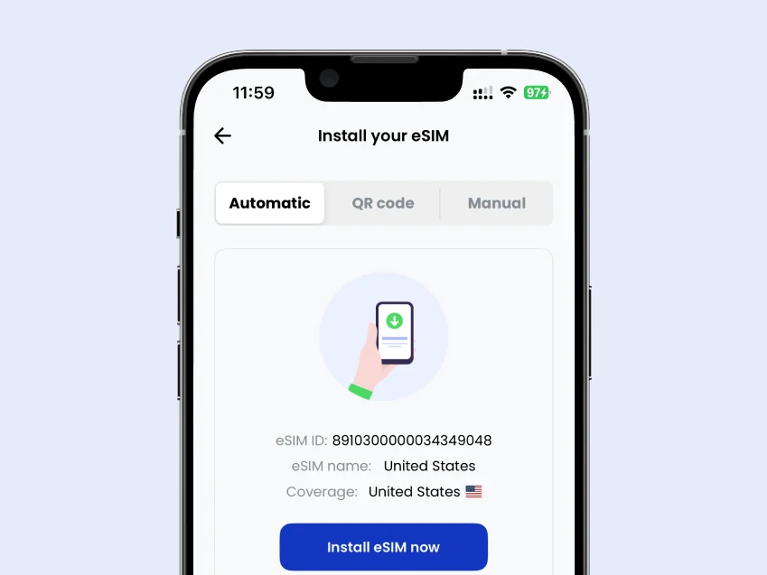 How to install eSIM on iPhone Step 2
