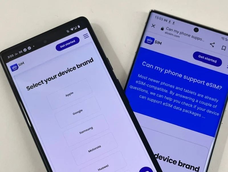 Make sure your phone or tablet is eSIM compatible by using aloSIM's free eSIM device checker