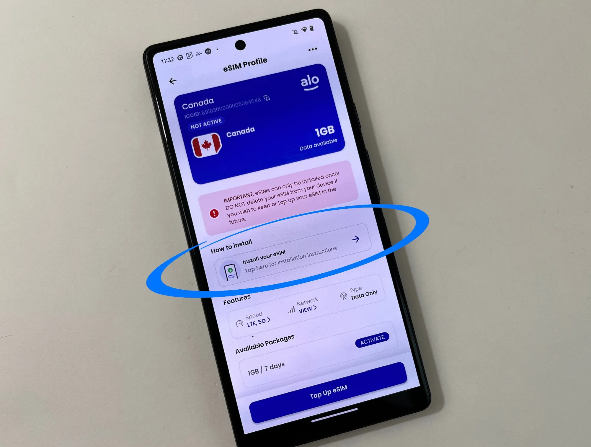 How to install your Google Pixel eSIM from aloSIM | Open your aloSIM app