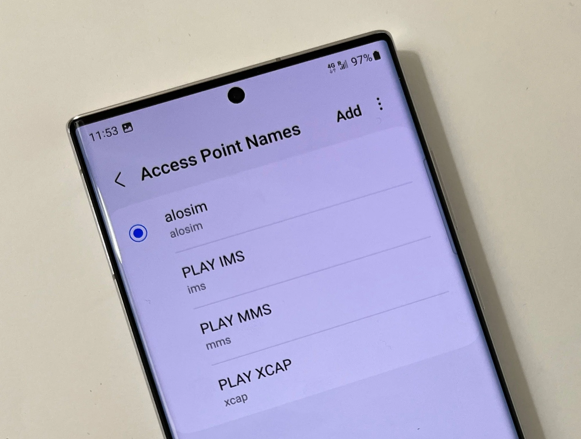 Samsung eSIM activation _ Correct aloSIM APN setting