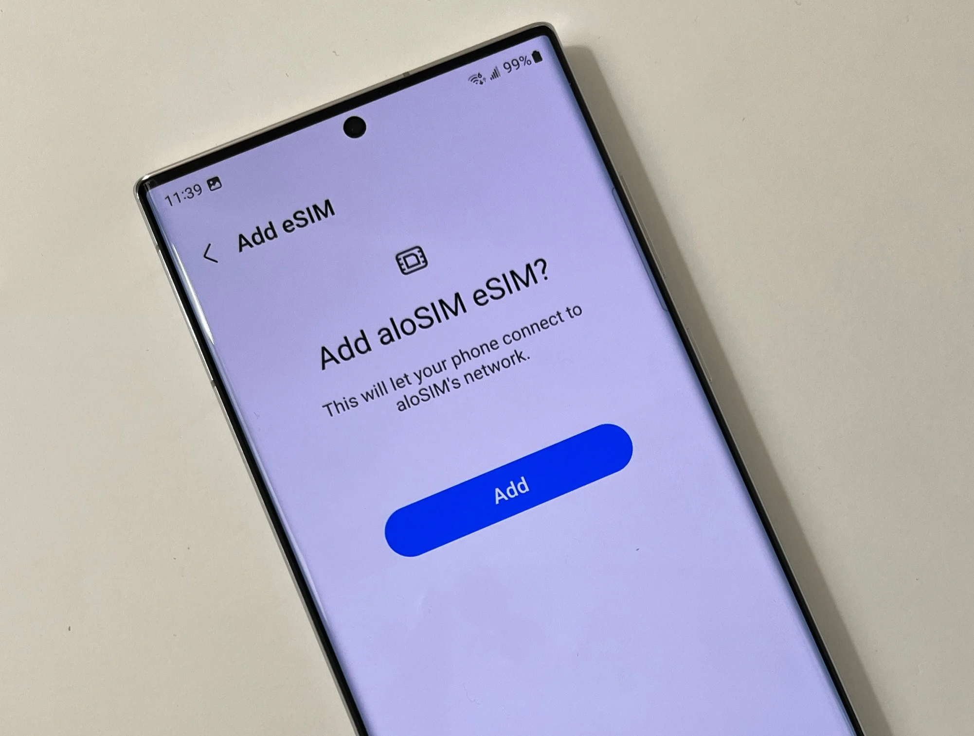 Samsung eSIM installation _ Add aloSIM eSIM