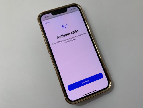 Follow the on-screen prompts during aloSIM's Automatic eSIM installation for iOS