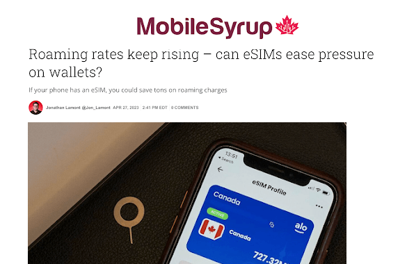 Ottawa-based AloSIM offers the ability for people to purchase data packages to use in a variety of countries. The data packages are delivered via eSIM, which means they should work in the smartphone you already have.