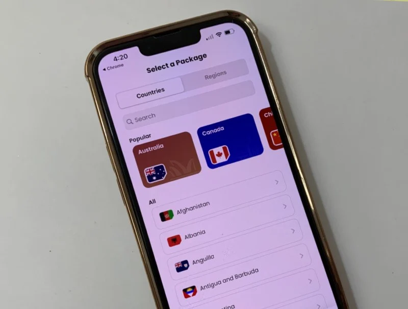 Shop for an iPhone eSIM data package