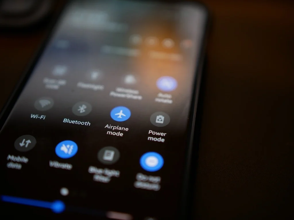 Using airplane mode to avoid roaming.