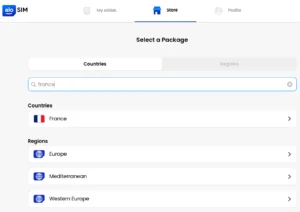 France is available as a country-specific eSIM, and as part of several Regional eSIMs