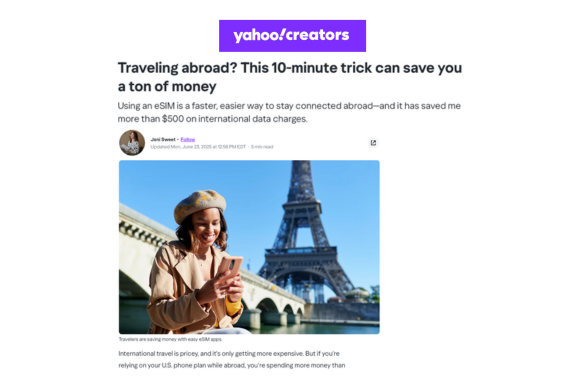 Yahoo Creator aloSIM article